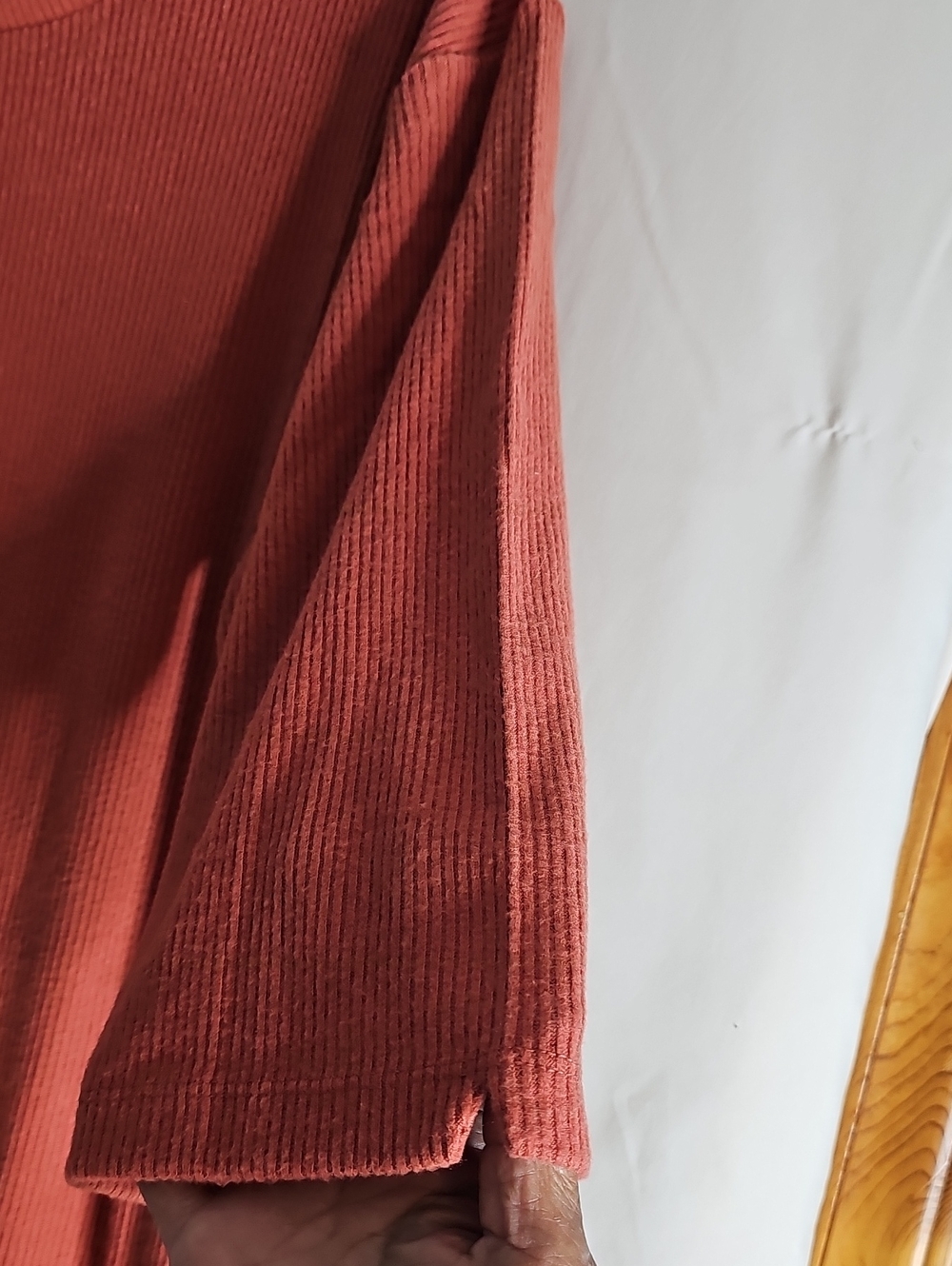 National  Ribbed 3/4 Sleeve Dress — Rust  Color - Picture 3 of 7